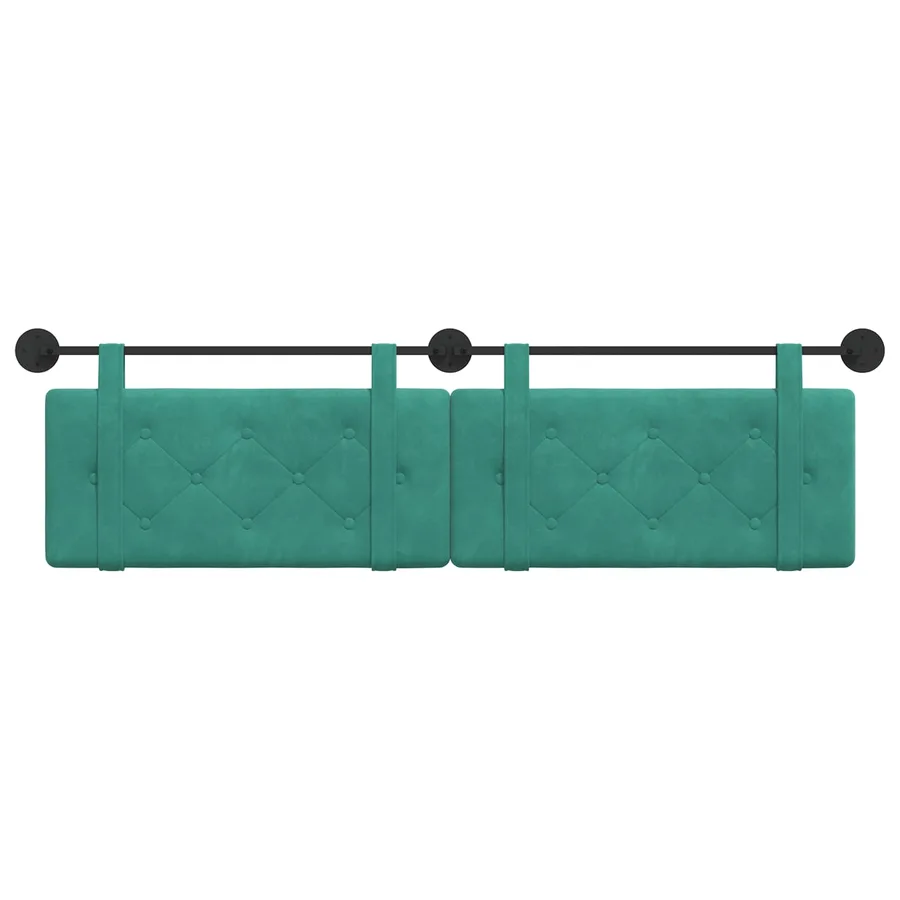 Tête de lit suspendue Turquoise Velours - 5