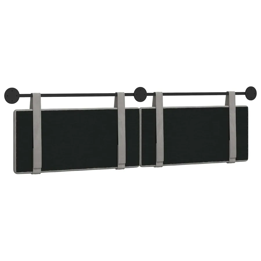 Tête de lit suspendue Gris clair Velours - 7