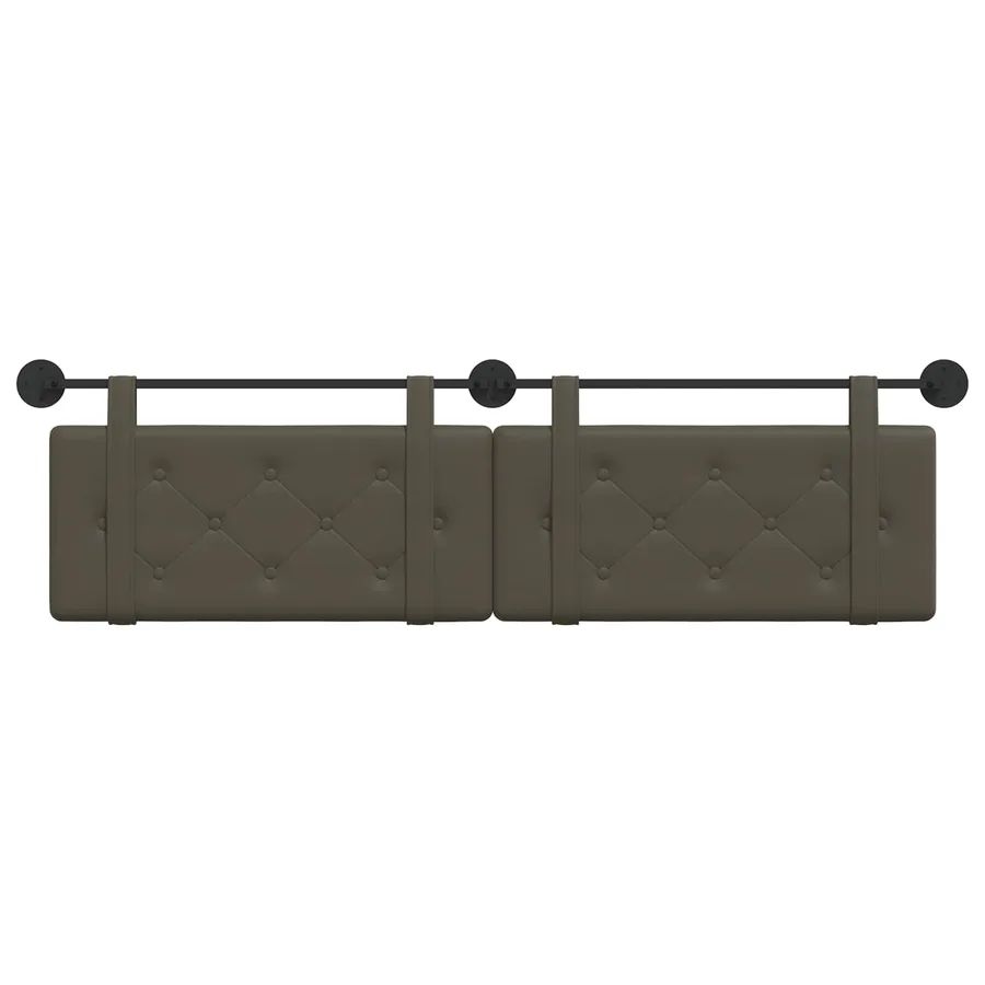 Tête de lit suspendue Gris Simili cuir - 5