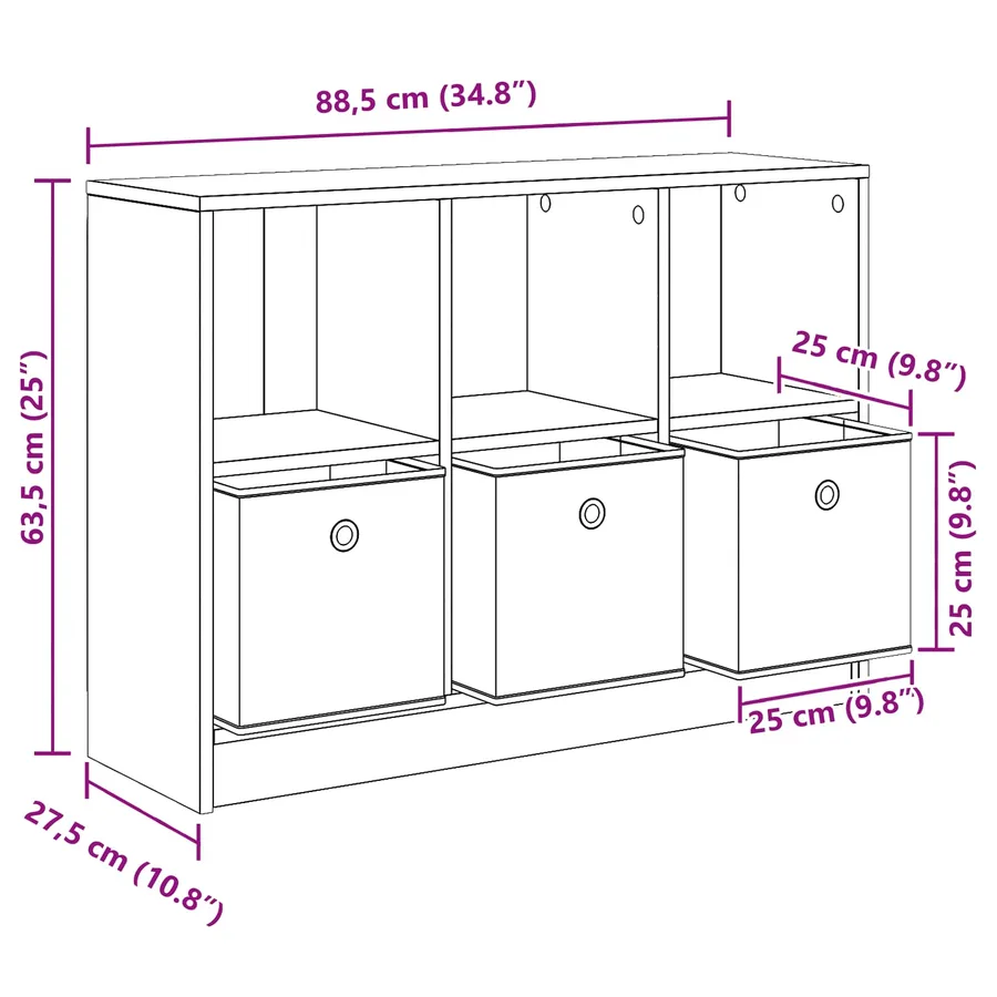 Buffet avec tiroir Gris Sonoma 88,5 x 27,5 x 63,5 cm - 12