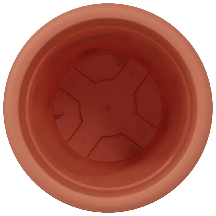 Pot à fleurs rond 24 pcs Rouge brique Ø 22 x 18 cm Plastique - 6