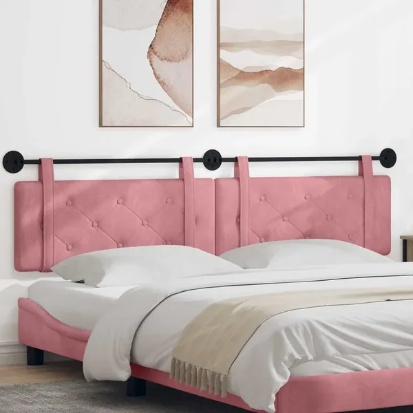 Tête de lit suspendue Rose Velours