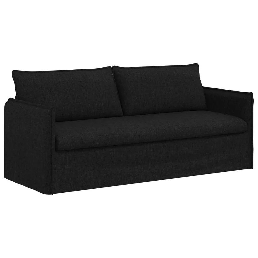 Ensemble de Canapés 2 pcs Noir 196 x 82 x 85 cm Tissu - 5