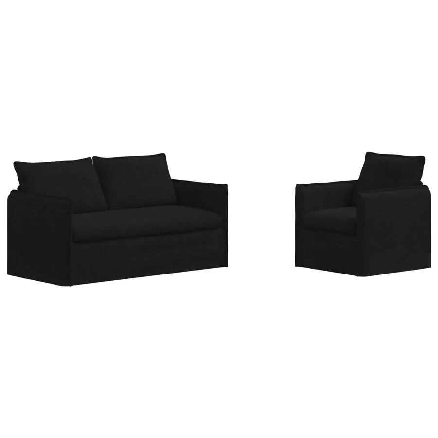 Ensemble de Canapés 2 pcs Noir 156 x 82 x 85 cm Tissu - 2