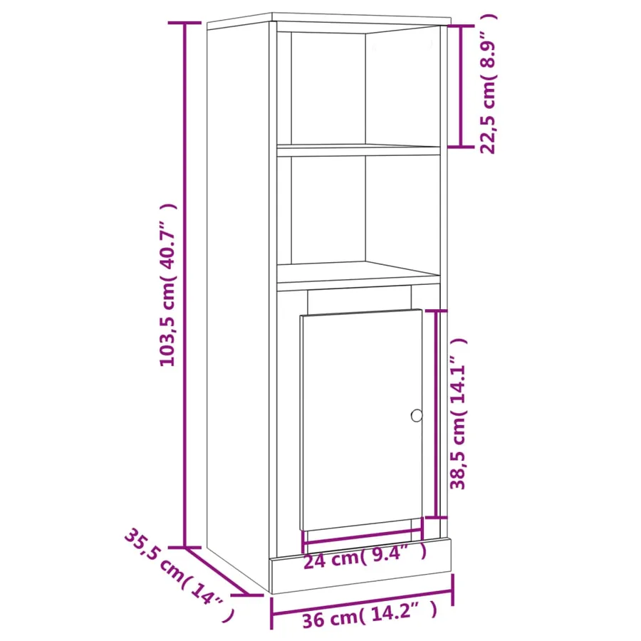 Buffet haut sonoma gris 36x35,5x103,5 cm bois d'ingénierie - 10