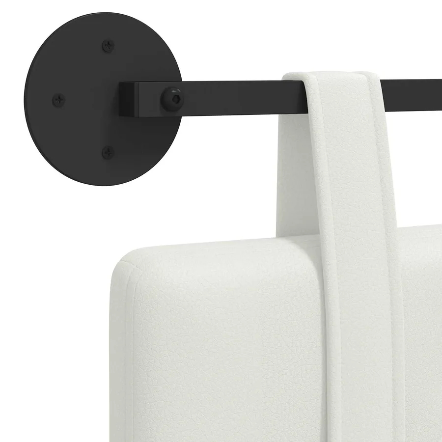 Tête de lit suspendue Blanc Simili cuir - 9