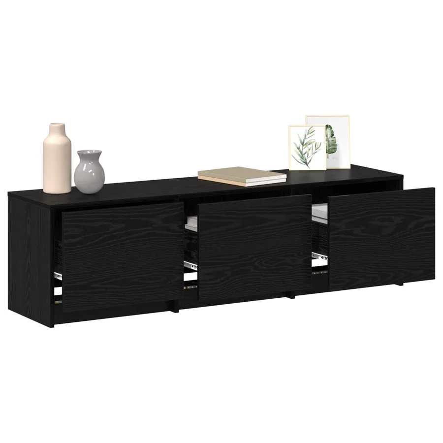 Meuble TV Chêne noir 140 x 34 x 40 cm Bois d'ingénierie - 3