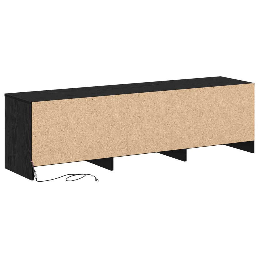 Meuble TV Chêne noir 140 x 34 x 40 cm Bois d'ingénierie - 9