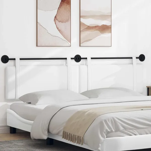 Tête de lit suspendue Blanc tissu