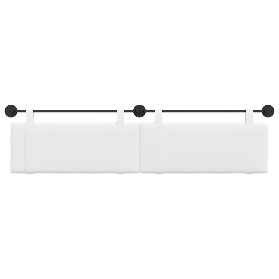 Tête de lit suspendue Blanc tissu - 5