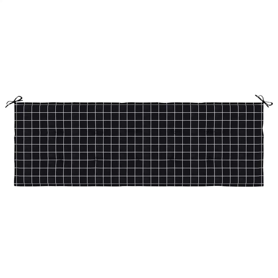 Coussin de banc de jardin carreaux noir 150x50x3cm tissu oxford - 4