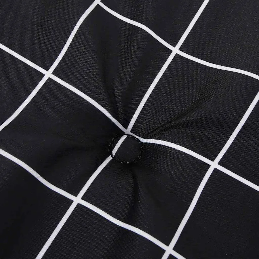 Coussin de banc de jardin carreaux noir 150x50x3cm tissu oxford - 5