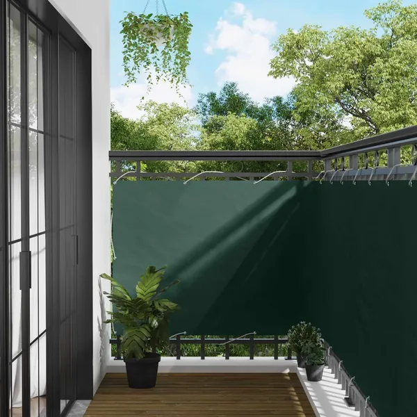 Écran de balcon Vert foncé 110 x 500 cm Tissu Oxford