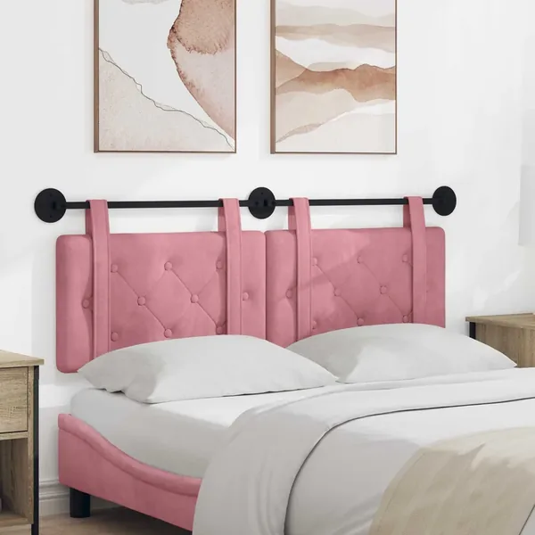 Tête de lit suspendue Rose Velours