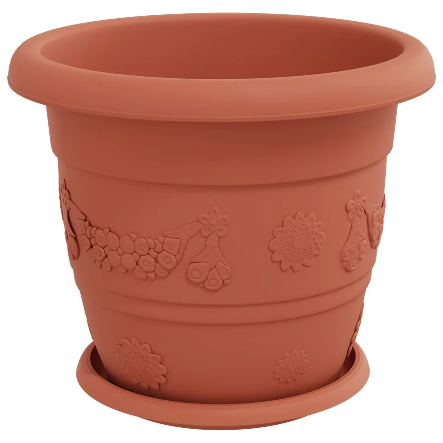 Pots de plantes 24 pcs Rouge brique Ø 30 x 25 cm Plastique - 2