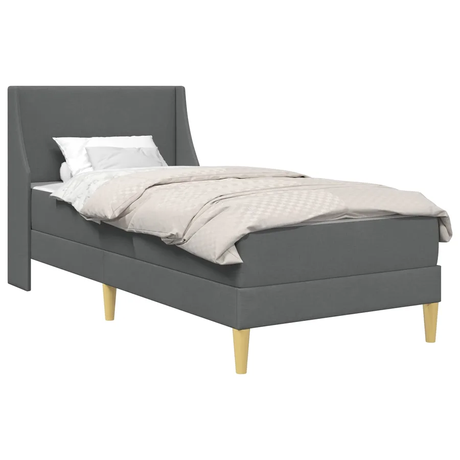 Cadre de lit avec matelas Gris foncé 90 x 200 cm Polyester - 2