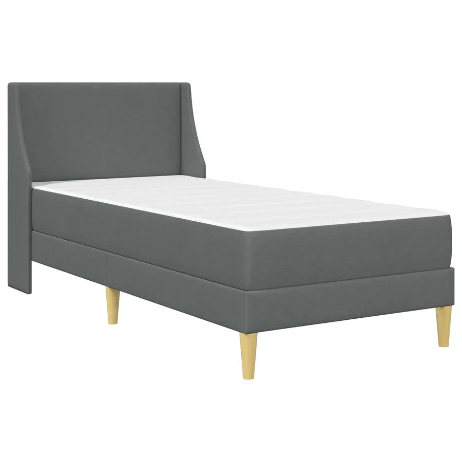 Cadre de lit avec matelas Gris foncé 90 x 200 cm Polyester - 3