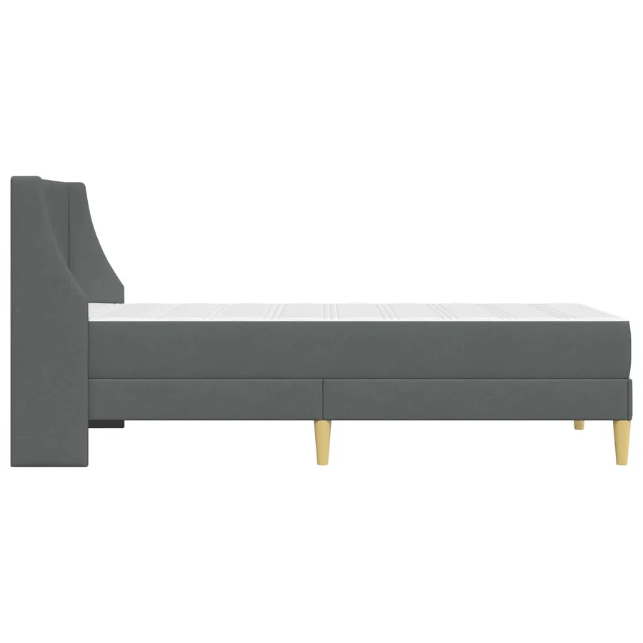 Cadre de lit avec matelas Gris foncé 90 x 200 cm Polyester - 7