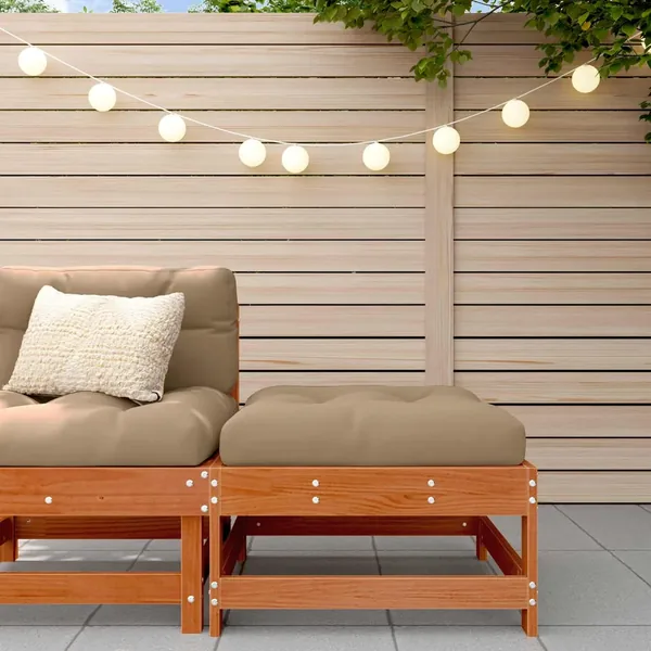Repose-pieds de jardin avec coussin Bois de pin massif