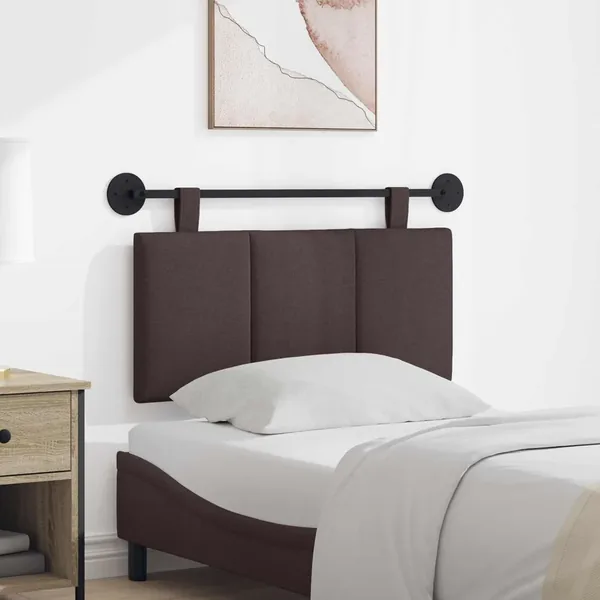 Tête de lit suspendue Marron foncé Tissu