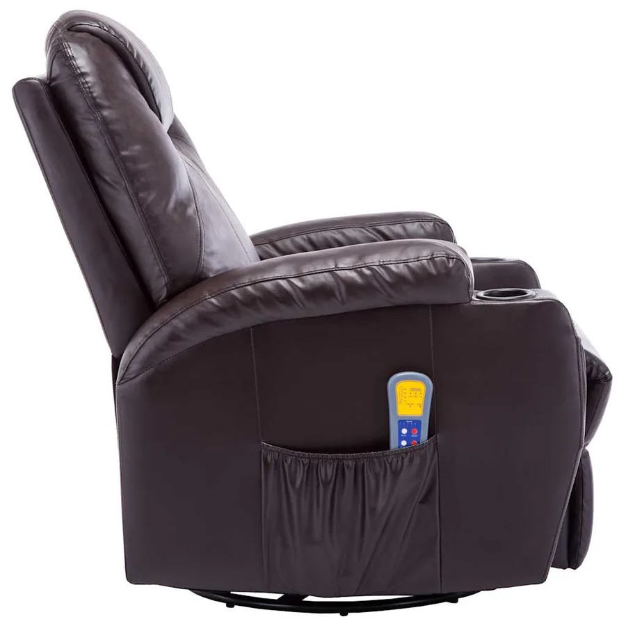Fauteuil à bascule de massage Marron Similicuir - 3