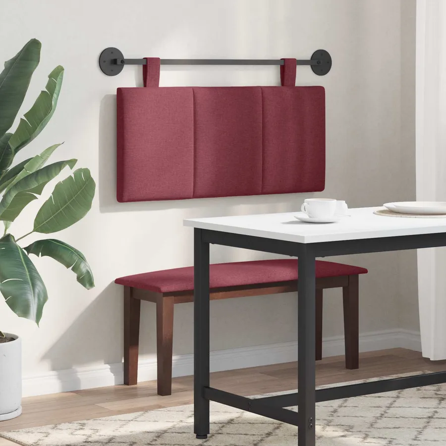 Tête de lit suspendue Bordeaux Tissu - 4