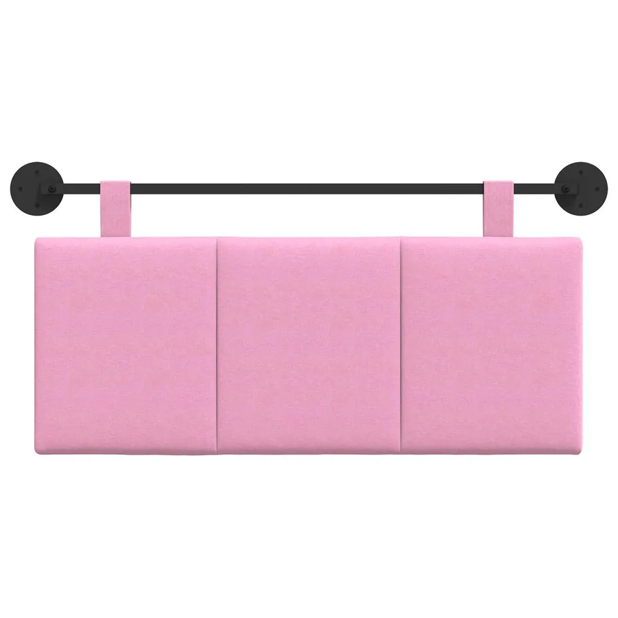 Tête de lit suspendue Rose Tissu - 5
