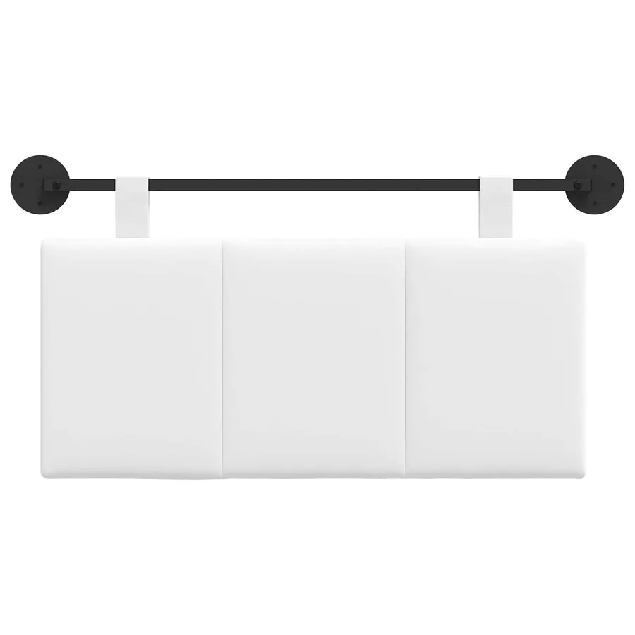 Tête de lit suspendue Blanc Tissu - 5
