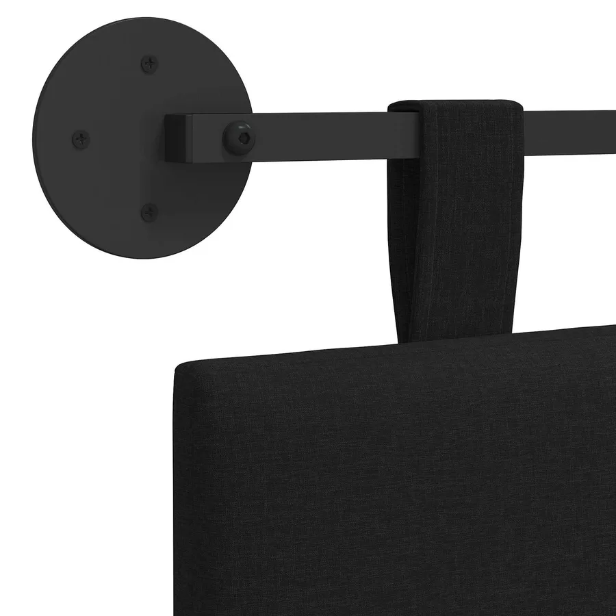Tête de lit suspendue Noir tissu - 9