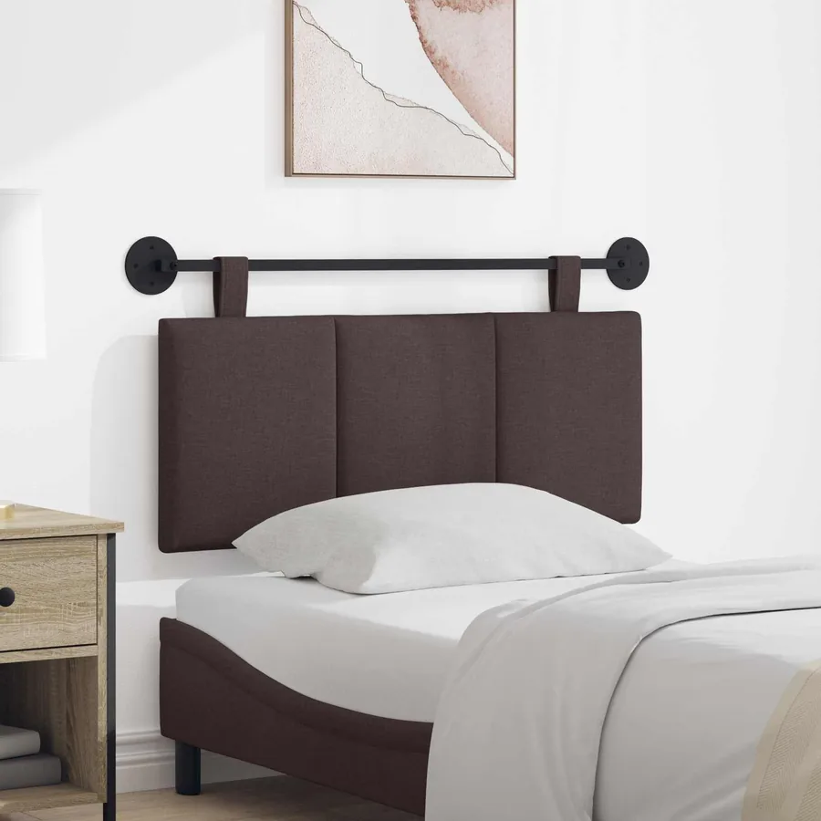 Tête de lit suspendue Marron foncé Tissu