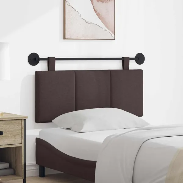 Tête de lit suspendue Marron foncé Tissu