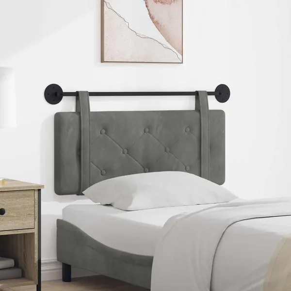 Tête de lit suspendue Gris foncé Velours