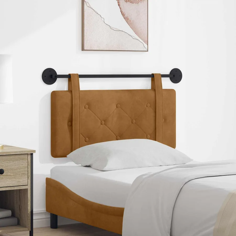 Tête de lit suspendue Marron Velours