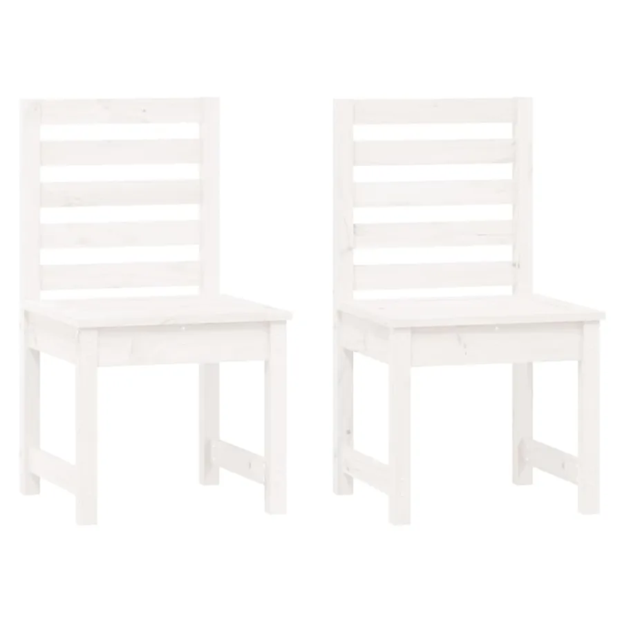 Ensemble à manger de jardin 7 pcs blanc bois massif de pin - 6