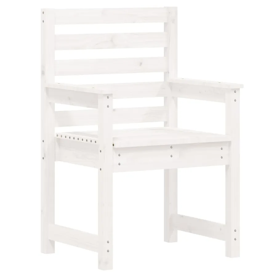 Ensemble à manger de jardin 7 pcs blanc bois massif de pin - 7