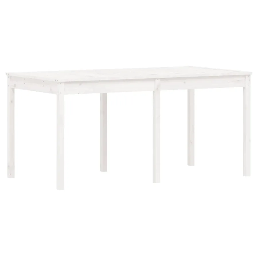 Ensemble à manger de jardin 7 pcs blanc bois massif de pin - 8