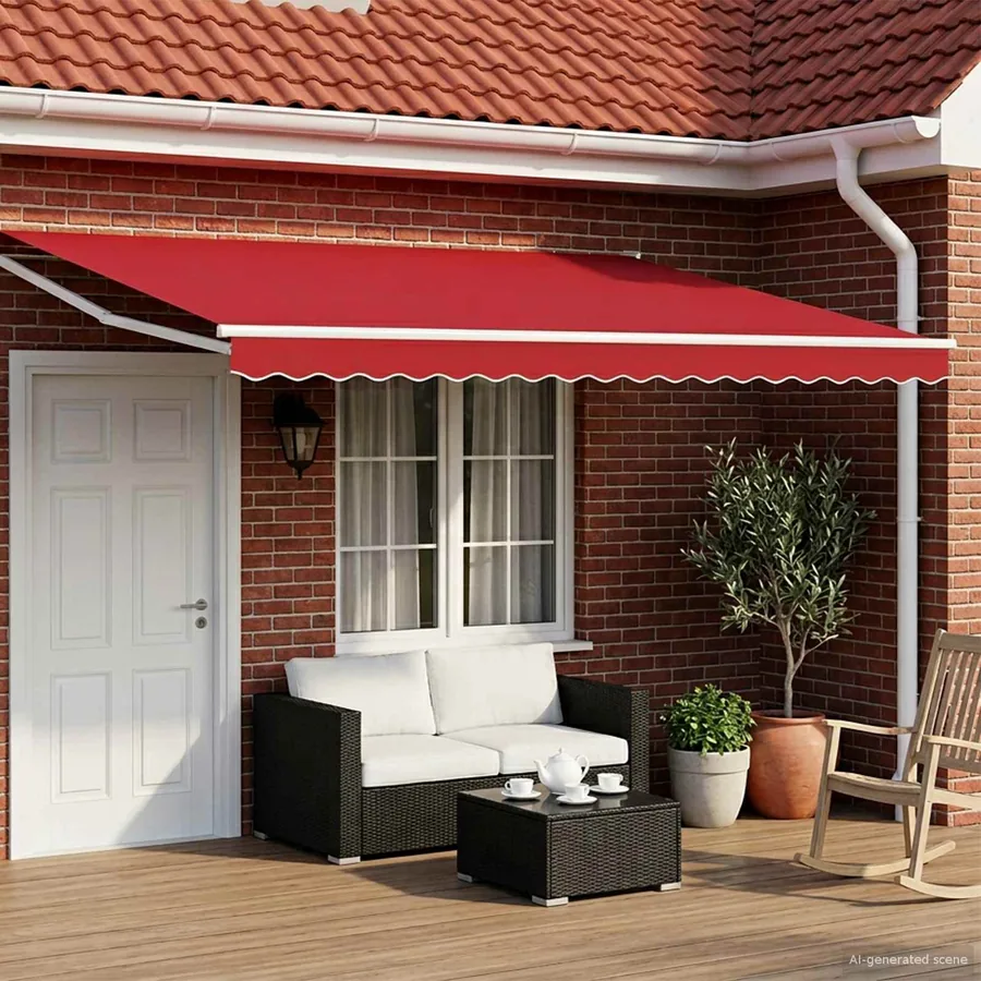 Auvent rétractable électrique Rouge 4 × 3 m