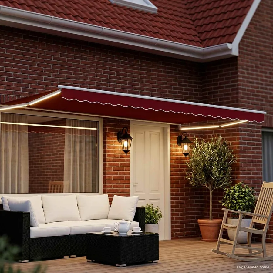 Auvent rétractable électrique Rouge 4 × 3 m - 3