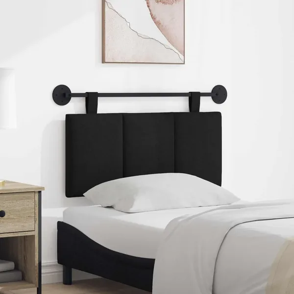 Tête de lit suspendue Noir Tissu