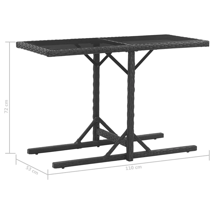 Salon de jardin 3 pcs avec coussins Résine tressée Noir - 8
