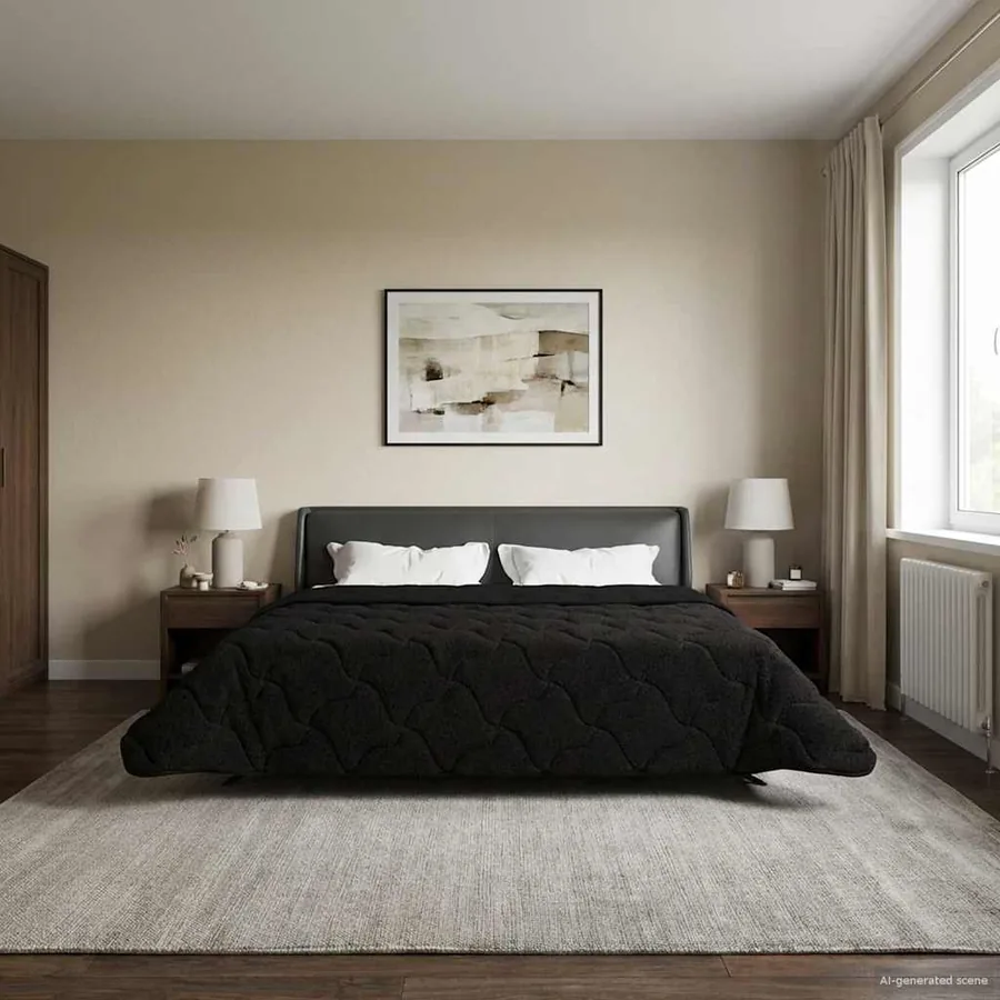 Duvet complet toute l'année Matelassé Noir 200 x 220 cm