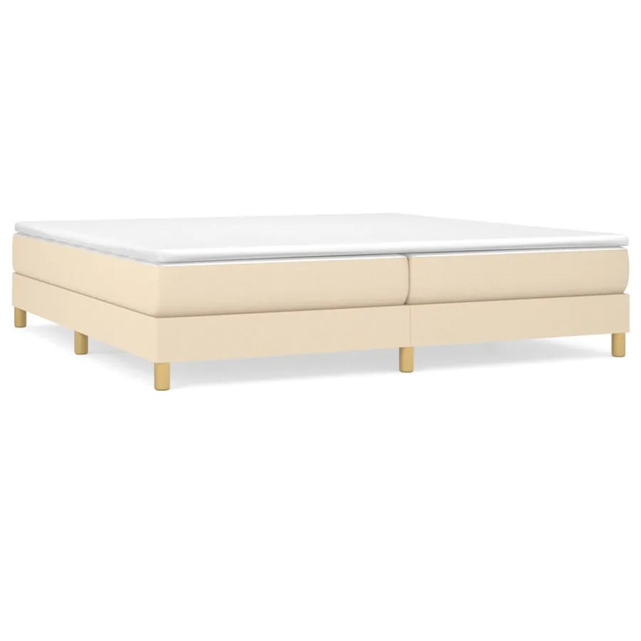 Sommier à lattes de lit avec matelas Crème 200x200 cm Tissu - 2