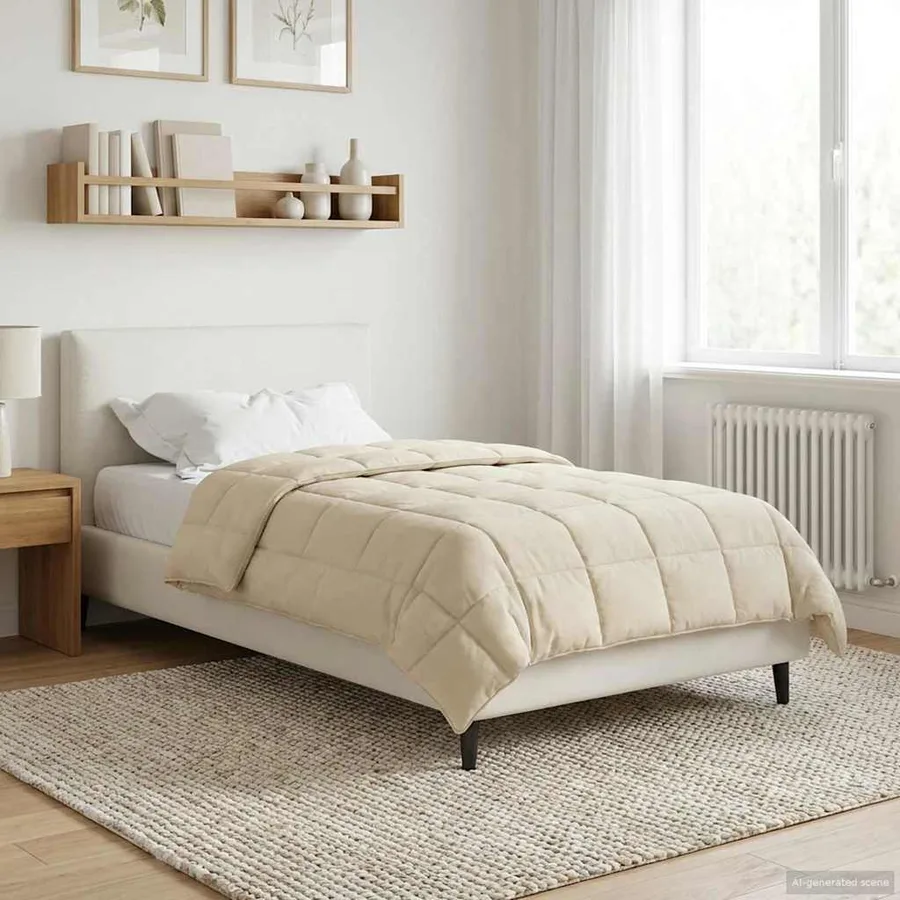 Duvet d'été simple Matelassé Crème 140 x 220 cm - 4