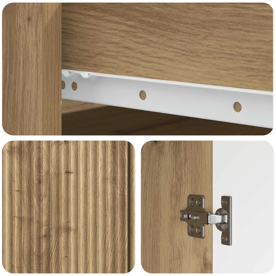 Buffet Chêne artisanal 66 x 34,5 x 90 cm Bois d'ingénierie - 9