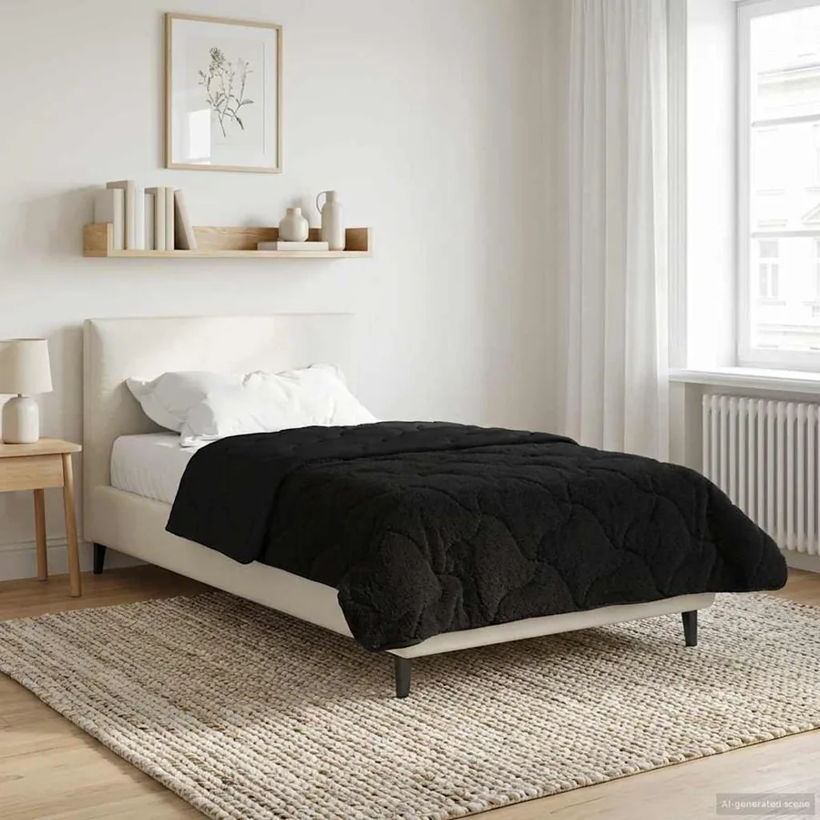 Duvet d'été simple Matelassé Noir 135 x 200 cm
