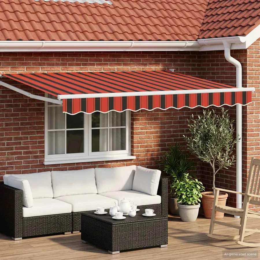 Auvent rétractable électrique Orange et marron 3 x 2,5 m