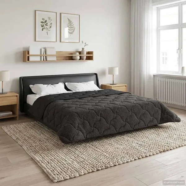 Duvet complet toute l'année Matelassé Anthracite 240 x 260 cm