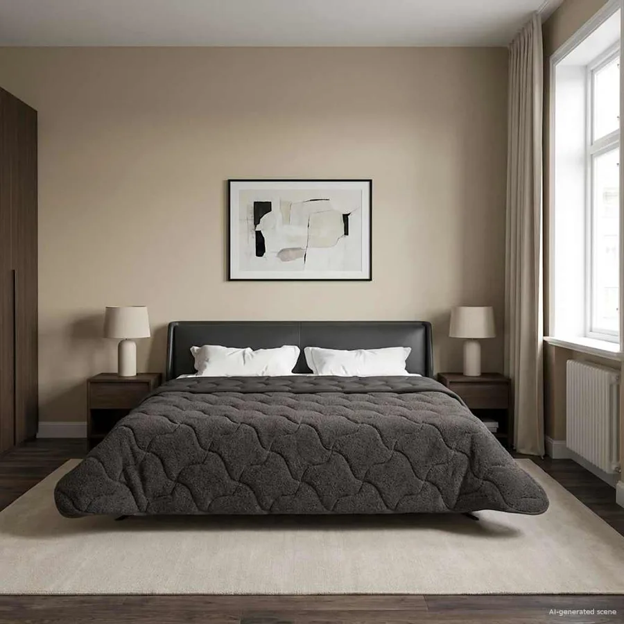 Duvet complet toute l'année Matelassé Anthracite 240 x 260 cm - 4