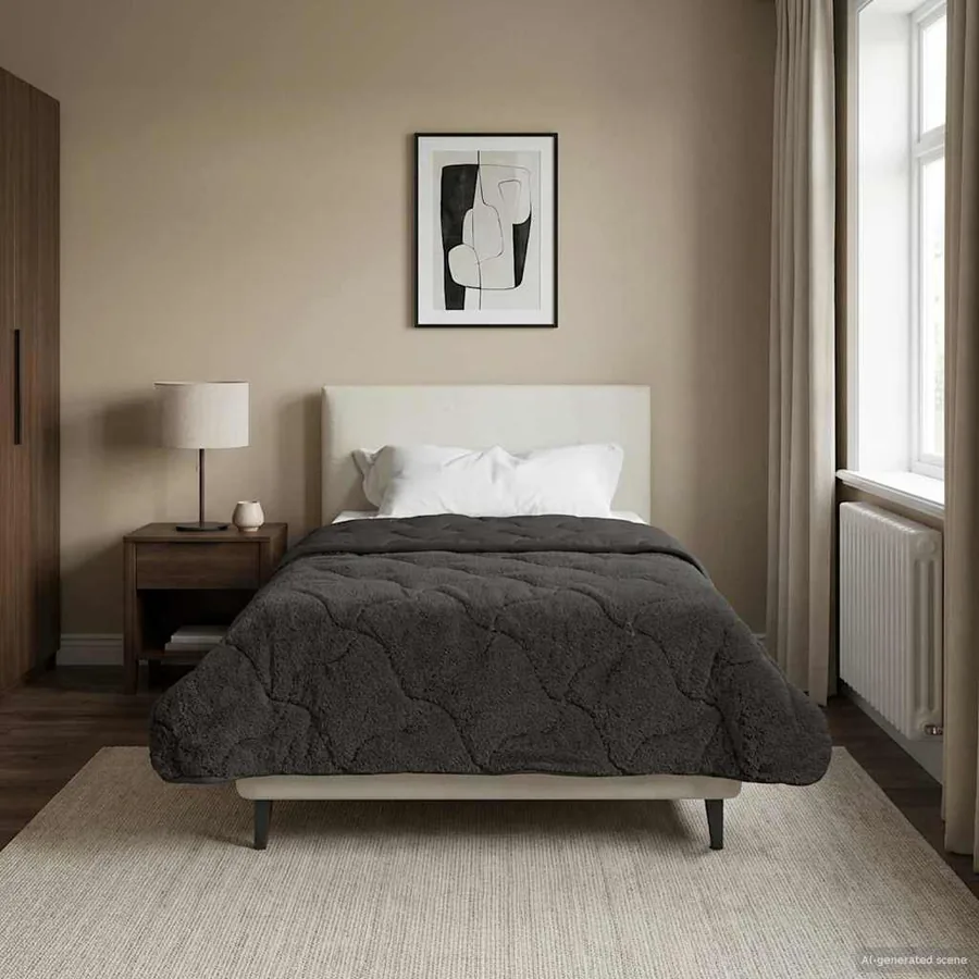 Duvet complet toute l'année Matelassé Anthracite 140 x 220 cm