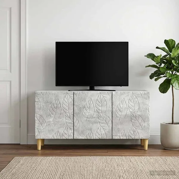 Meuble TV 99 x 34,5 x 50 cm Gris béton Bois d'ingénierie